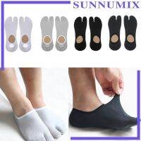 SUNNIMIX ₪ ชาย1คู่,ถุงเท้า Flop พลิกสองนิ้วเท้าข้อเท้ากีฬา Tabi สีขาว