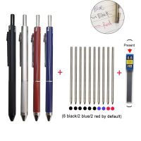 New Technology Gravity Sensor 4 In 1 Multicolor Ballpoint Pen Metal Multifunction Pen 3-colors Ball Point Refill and Pencil Lead Pens