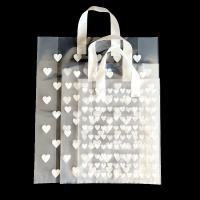 25Pcs Transparent love white PP Singlet Bag PP Clear Plastic Bag Transparent Bag Plastik Lutsinar Plastic Trash Bag Wedding Birthday Cookie Candy Gift Packaging Bags OPP