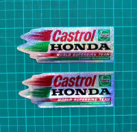 Ca02 Castrol Honda ฟอย์สติ๊กเกอร์ แต่งรถ ติดรถ สติ๊กเกอร์ติดกระจก สำหรับ รถมอเตอร์ไซค์ Bigbike รถซิ่ง แต่งรถรถยนต์ รถกระบะ ติดข้างรถ จำนวน 2 แผ่น + เก็บเงินปลายทาง