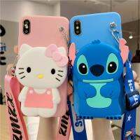 【Undine earphone】เคสสำหรับ OPPO F15 F9 F11 F7 F5 F3 F1 F1S พร้อม A1K รูปแมวคิตตี้กระเป๋าใส่เหรียญออกแบบหูฟังสายห้อยเคสโทรศัพท์