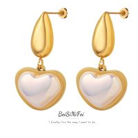 Stainless steel earrings for women Original Design Underwater Shape Korean Ins Wind Glass Colorful Pearl Peach Heart Earrings