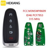 HE Xiang Kunci Remote Mobil สำหรับ Ford Focus Edge Escape การสำรวจ C-Max Taurus Flex M3N5WY8609 ID46 315Mhz Smart Keyless การ์ดเชิญ ruiyan