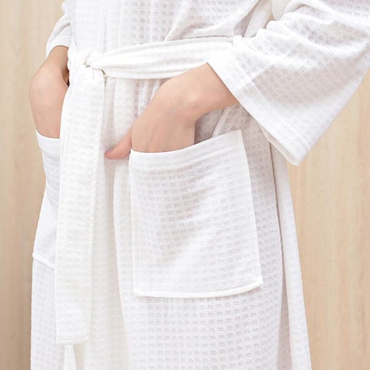 ชุดนอนชุดคลุมนอนและอาบน้ำวาฟเฟิลสำหรับผู้หญิงผู้ชายชุดคลุมอาบน้ำชุดคลุมยาวผู้หญิงผู้ชายชุดนอน-m-xxxl-1ชิ้น