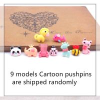 9 Pcs Small Creative Animal Pushpins Cute Thumbtack Plastic Cork Photo Wall Push Pin Message Board Drawing Tack Pin Binding Clips Pins Tacks