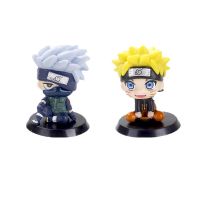2pcsset Naruto Anime Hatake Kakashi Uzumaki PVC Action Figure Model Collection Toys