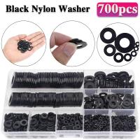 ✉ 700PCS Black Nylon Flat Washer Assortment Kit M2 M2.5 M3 M4 M5 M6 M8 M10 M12 Plastic Plain Spacer Insulation Gasket Ring