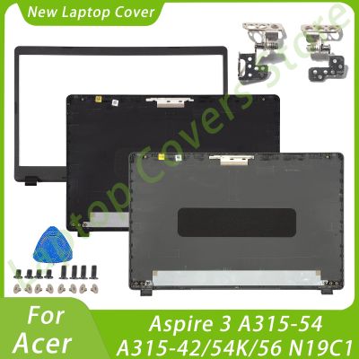 J76ปกหลัง LCD สำหรับ Fo Acer Aspire 3 A315-54 A315-42/54K/56 N19C1เคสด้านบนฝาปิดโน้ตบุคบานพับชิ้นส่วนแล็ปท็อปแทนที่สีดำ/สีเทา