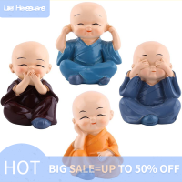 Lilei 4ชิ้น/เซ็ตเรซิ่น Little monk for Garden ตกแต่งโต๊ะตกแต่งตกแต่งศิลปะรถ