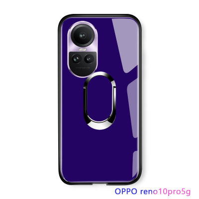 Serpens เคสสำหรับ OPPO Reno10 Pro 5G แข็งแกร่งหรูหรา360ที่วางแหวนแม่เหล็กหมุนได้เคสกระจกเทมเปอร์ป้องกันโทรศัพท์ฝาหลังกันกระแทก