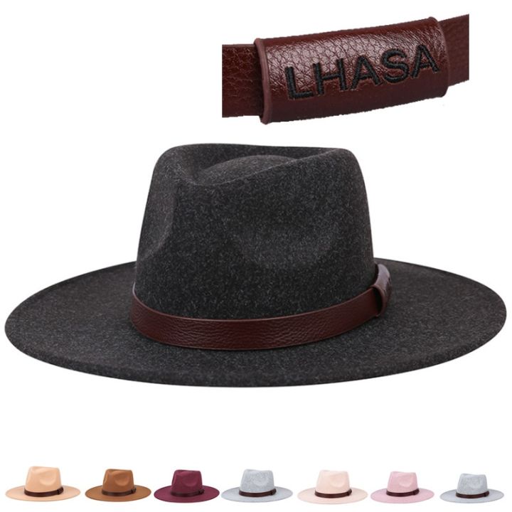 hat-autumn-and-winter-new-top-tibet-lhasa-logo-two-tone-cashmere-9cm-brim