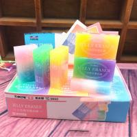 Cute Three-color jelly color eraser three-dimensional crystal school supplies eraser Q jelly color students hot