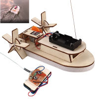 Kids DIY Wireless Wooden RC Boat Model Remote Control Boat Scientific Experiment Kit Educational STEM Toys gifts for children