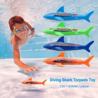 4pcs Torpedo Shark Rocket Throwing Toy Funny Swimming Pool Diving Game Toys for Children Dive Rings Accessories Toy  Outdoor Toy Balloons