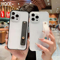 HOCE ที่ถือสายรัดข้อมือเคสโทรศัพท์โปร่งใสสำหรับ iPhone 14 13 12 11 Pro Max 14 Plus ด้านหลังพร้อมเลนส์ป้องกัน