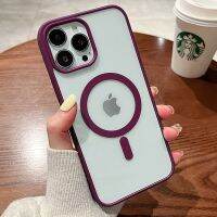 Floveyoo เคสแข็งอะคริลิคสำหรับชาร์จไร้สายแม่เหล็กผิวด้านโปร่งใสสำหรับ Magsafe สำหรับ iPhone 13 12 14 11 Pro Max เคส Ipad Mini