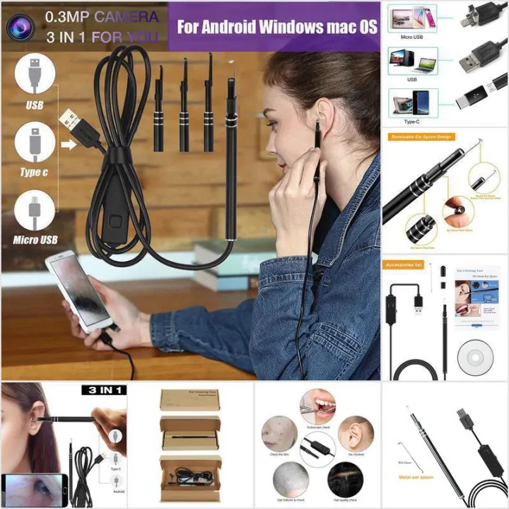 TBPH Digital Led Otoscope Ear Camera Scope Earwax Removal Kit Ear Wax