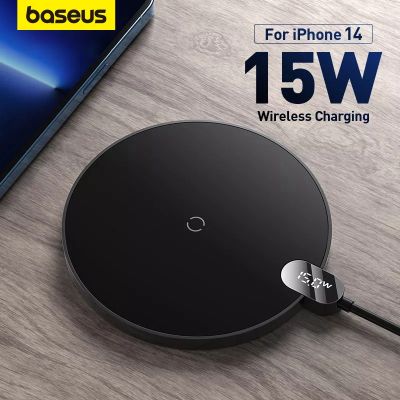 Baseus 15W Qi Wireless Charger For iPhone 14 13 12 Pro Max Digital Display Fast Wireless Charging For Samsung Xiaomi pad HuaWei