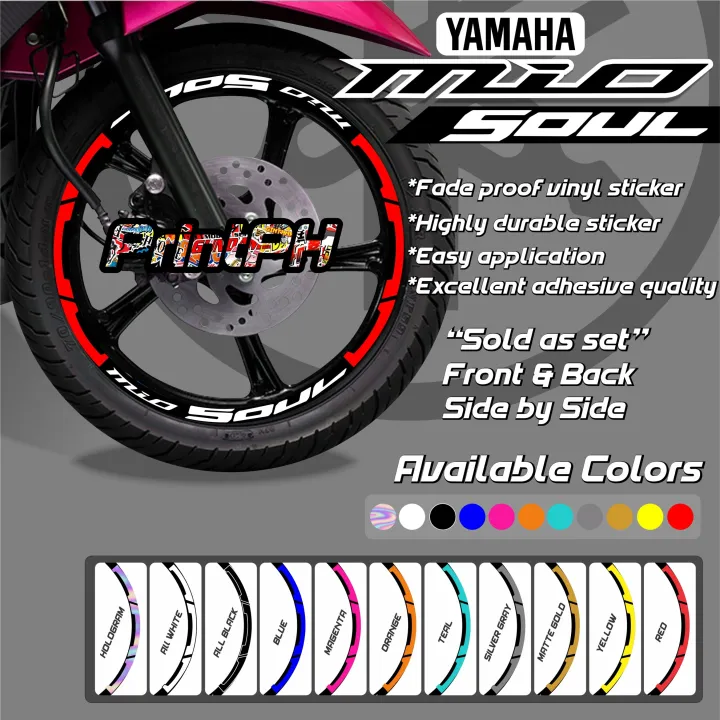 Yamaha Mio Soul Mag Decals Sticker Front & Back Side by Side Complete
