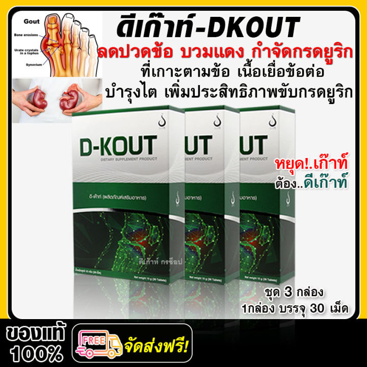 ส่งฟรี-d-kout-ดีเก๊าท์-ผลิตภัณฑ์อาหารเสริมสำหรับผู้เป็นโรคเก๊าท์-รักษาโรคเก๊าท์-ลดกรดยูริก-ลดปวด-ลดบวม-บำรุงไต-ชุด-3-กล่อง