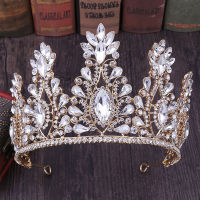 FORSEVEN Baroque Luxury Crystal Rhinestone Hollow Gold Color Crowns Tiaras Headpiece Wedding Bridal Hair Jewelry Accessories