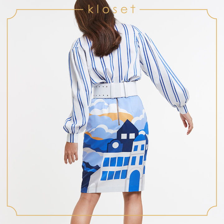 kloset-greece-print-skirt-ss20-s003-กระโปรงแฟชั่น-กระโปรงสั้น-กระโปรงพิมพ์ลาย-เสื้อผ้าแฟชั่น