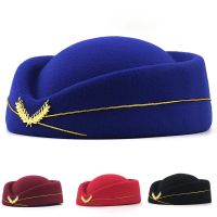 Fashion flight attendant wool beret hat Performance props berets for women elegant cap for winter all matched