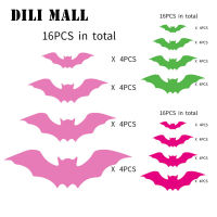 16ชิ้นสติ๊กเกอร์ติดผนังค้างคาวฮัลโลวีนนำมาใช้ใหม่ได้3D พีวีซีน่ากลัวค้างคาวสติ๊กเกอร์ภาพติดหน้าต่างสำหรับบ้านในร่มประตูกระจกหน้าต่างเครื่องตกแต่งฝาผนัง