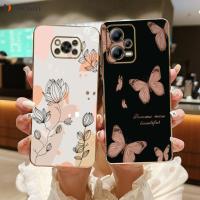 Poco X3 Pro Abstract Plant Square Plating Silicone Phone Case For Xiaomi Mi Poco X3 Nfc Pro X5 M4 Pro 4G 5G M3 F3 C40 M5 Cover