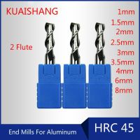 Kuaishang 2-Flute 1 ~ 8มม. Solid Carbide End Mills สำหรับอลูมิเนียม Cnc Milling Cutter Hrc45ทังสเตนเหล็ก End Mills Cnc Router Bits