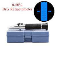 Handheld 0-80 Brix Honey Refractometer Brix Meter ATC Concentration High Sugar Test Tool Fruit sweetness meter 40 off