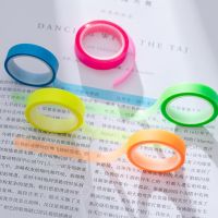 ❈∋ 5 Roll 5 Colors Stickers Transparent Fluorescent Index Tabs Flags 5m Sticky Note Stationery Children Gift School Office Supplies