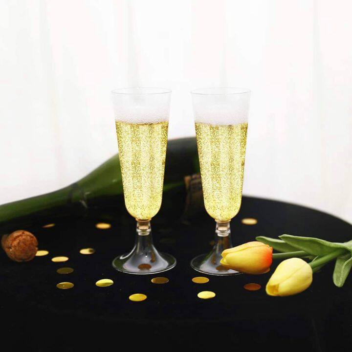 6pcs-plastic-champagne-flutes-disposable-wine-glasses-toasting-flutes-for-birthday-party-wedding-reception-and-other-celetion