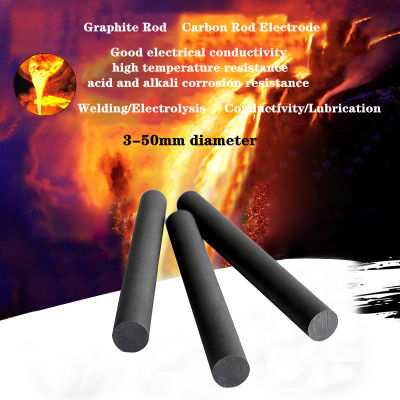 5 pcs แท่งคาร์บอนสีดำ Graphite Electrode กระบอกแท่งบาร์ 10x100 มม. สำหรับเครื่องมืออุตสาหกรรม High Temperature Carbon Graphite-Tutue Store