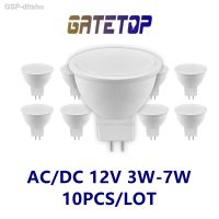 ♚✔Mr16สปอตไลท์ไฟ Led 10ชิ้น Gu5.3 Baixa Pressão Ac/dc 12V 3W 5 6 7W Ângulo De Luz Graus Branco Quente Do Dia Conduziu A Lâmpada