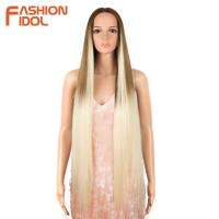 【jw】✽☾ 38 inch Straight Wig Synthetic Wigs Temperature Ombre Blonde Shipping