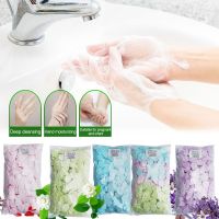 【YF】 1000 PCS Portable Disposable Paper Soap Travel Sheets Flowers Shape Mini Scented Slice For Outdoor Washing