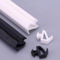 Weatherstrip Slot Seal Strip for Door Window Triangle Tubular Gasket Silicone Rubber 5mm x 12mm Black White Decorative Door Stops