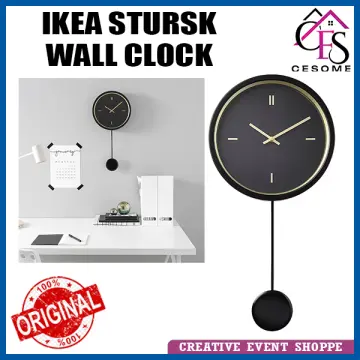 STURSK Wall clock, low-voltage/black, 10 ¼ - IKEA