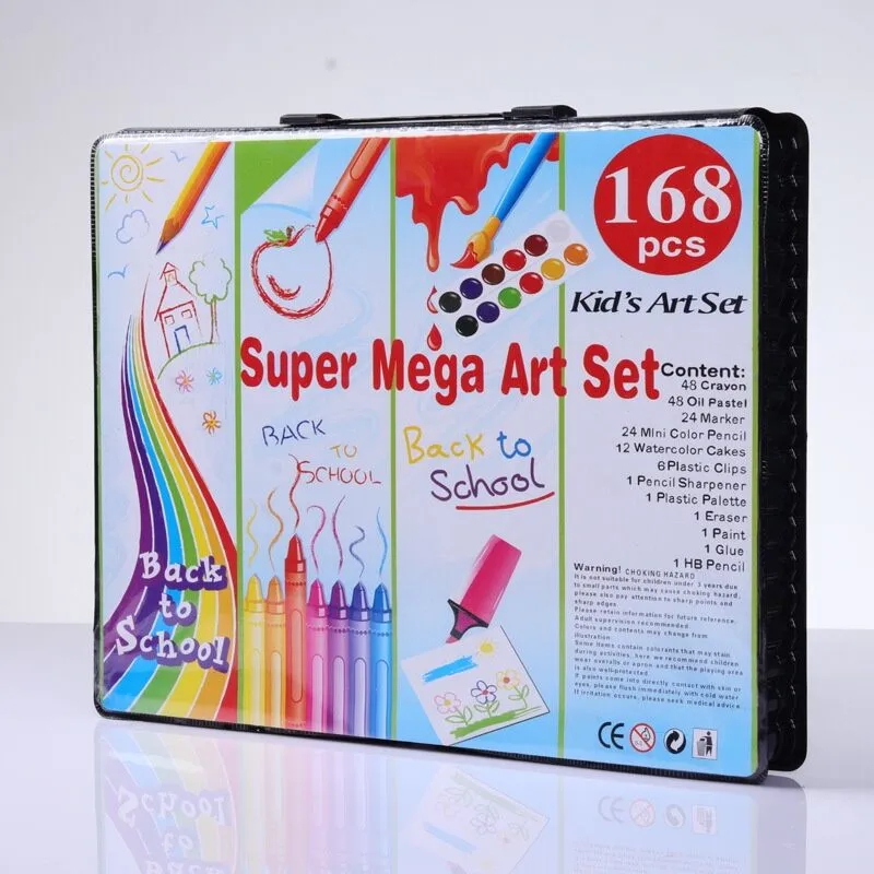 MM - art set crayon 168pcs pensil warna super Mega art set anak anak  lukisan stationery melukis / crayon Art set isi 168 pcs spidol crayon /  pensil set menggambar