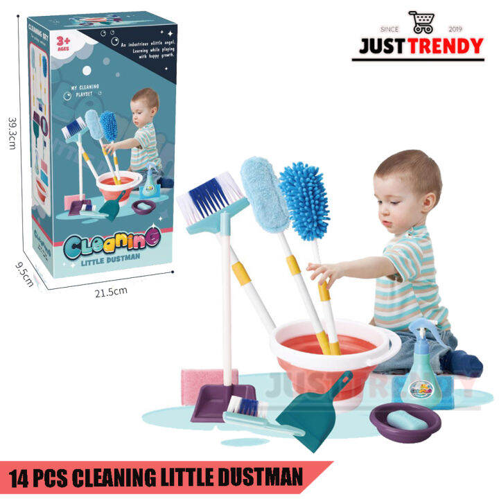 Kids Play Cleaning Toy with 14 Pieces Housekeeping Tool Kit Lazada PH