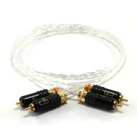 Pair Occ Copper Silver Plated Audio Interconnects Cable,RCA Signal Cable , Extension Cord