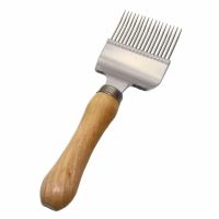 สแตนเลส Bee Hive Uncapping น้ำผึ้ง Scraper ไม้ Handle Beekeeping เครื่องมือ17 Pin Rake Shovel Beekeeping อุปกรณ์ Fdh