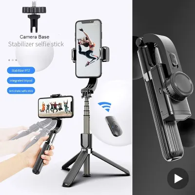 ไม้เซลฟี่ Gimbal Stabilizer พร้อมขาตั้งกล้องสำหรับที่วางโทรศัพท์แท่นวางโทรศัพท์มือถือสำหรับรถยนต์กล้องแอคชั่นแคมเมราเซลล์ไฟ Led ภาพไม้เซลฟี่สำหรับสมาร์ทโฟน