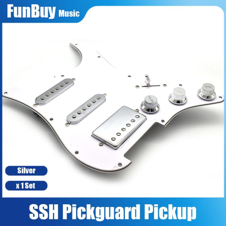 ssh-prewired-ปิ๊กการ์ดกระบะ-pickguard-กีตาร์อะไหล่กีตาร์ไฟฟ้าโครเมี่ยมสำหรับกีตาร์ไฟฟ้า-st