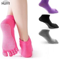 【YD】 Toe Socks with Grips Pilates Toeless for Barre Non-slip