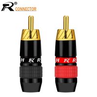 20ชิ้น/10คู่ชุบสีดำเรียบ RCA สายต่อ RCA ปลั๊กตัวผู้อะแดปเตอร์วิดีโอ/ออดิโอฝาครอบกันฝุ่นรองรับ6มม. สีดำและสีแดง