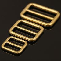 ✺ 1 x Solid Brass Rectangular Adjuster Buckle Cast Tri Glide Slide Backpack Strip webbing leather craft Bag Shoulder Strap Belt