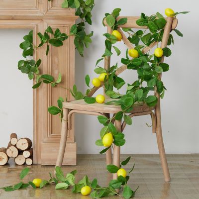 【CC】 PARTY JOY 1.85M Artificial Lemon Garland Fake Fruit Vegetable Vines Hanging for Wedding Photography Prop