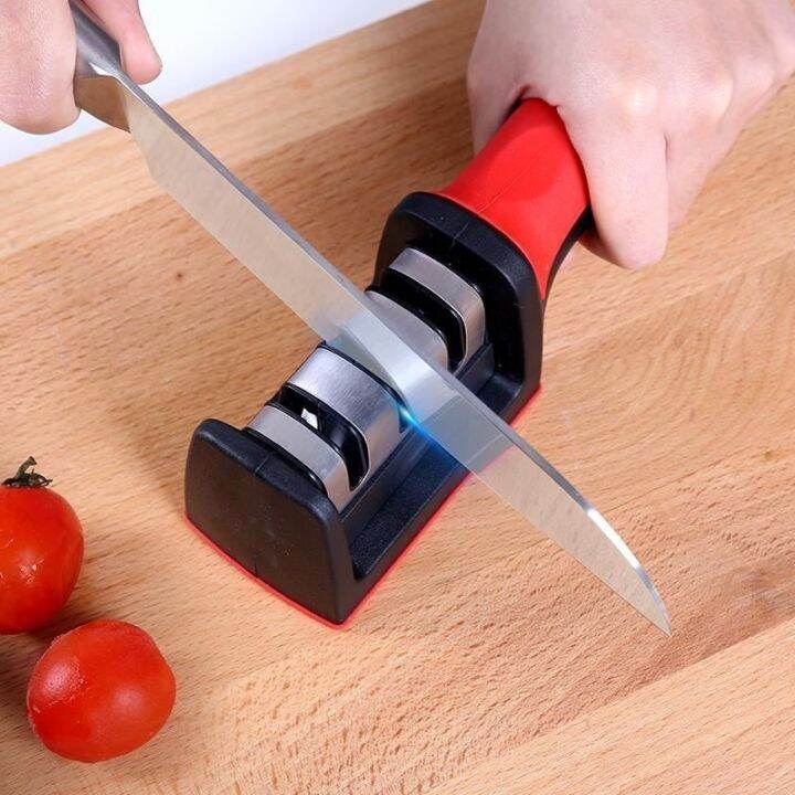 Rs 168 Knife Sharpener 3 Stages Kitchen Sharpening Stone Grinder Knives Whetstone 三段式磨刀器 Lazada